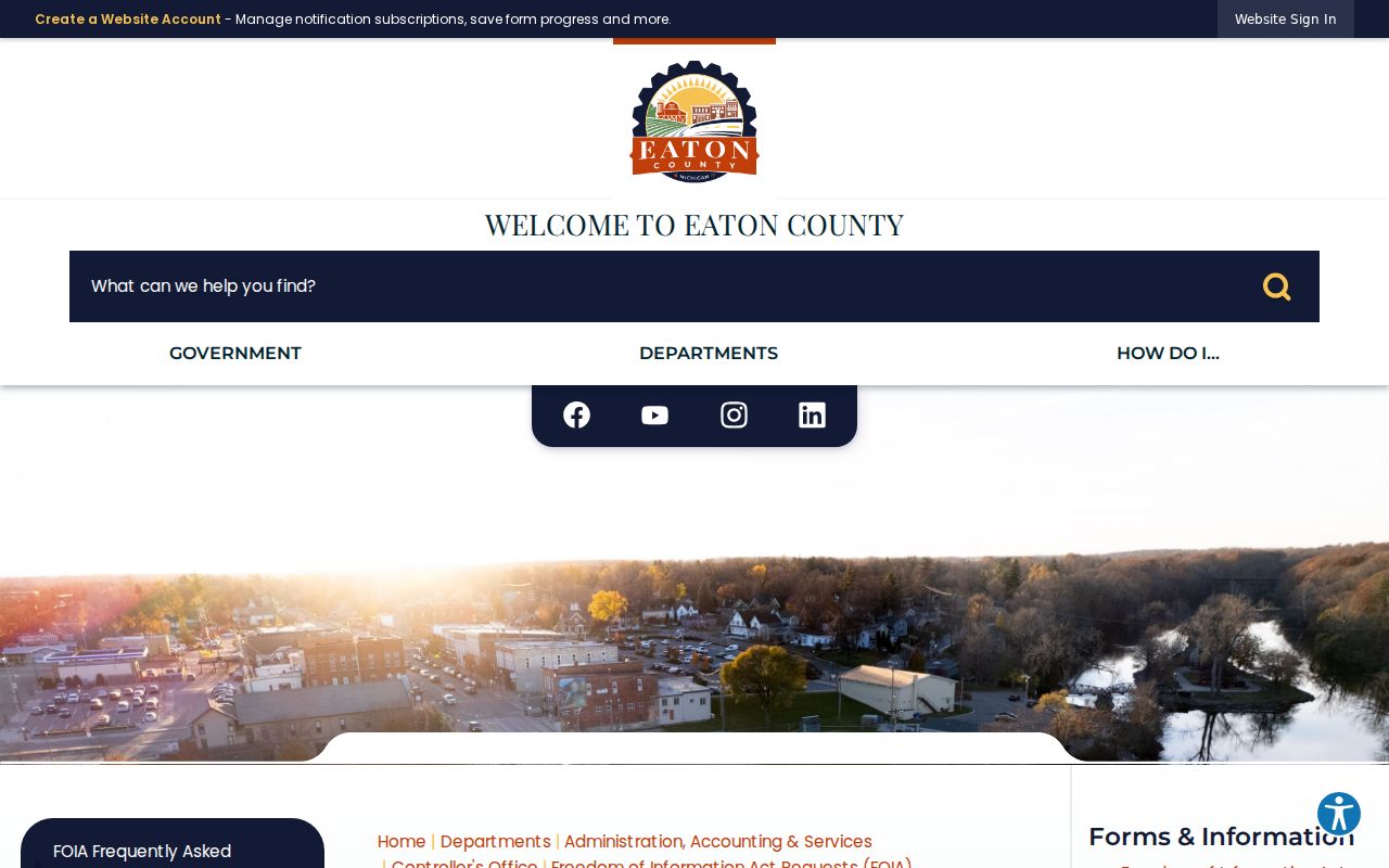 Eaton County criminal records FOIA request channels