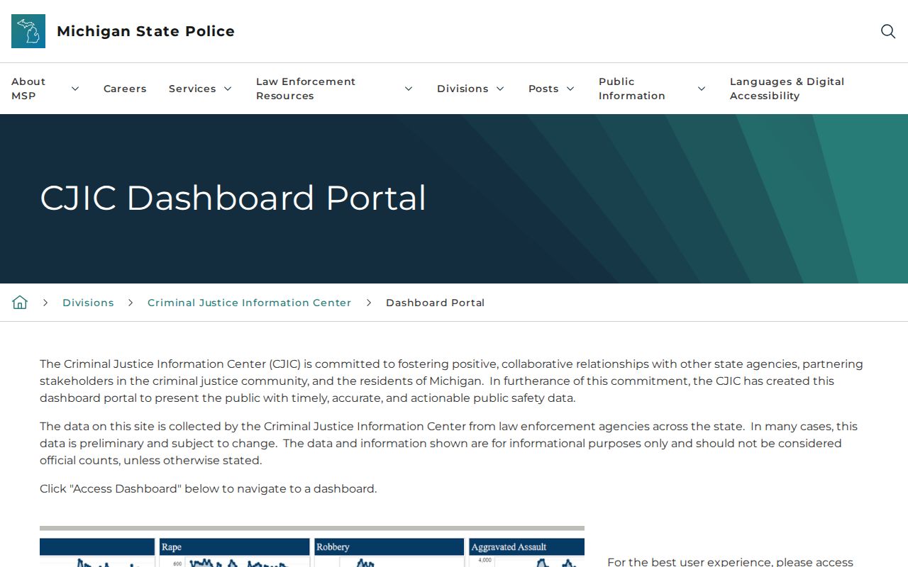 Eaton County criminal records Michigan crime dashboard filters