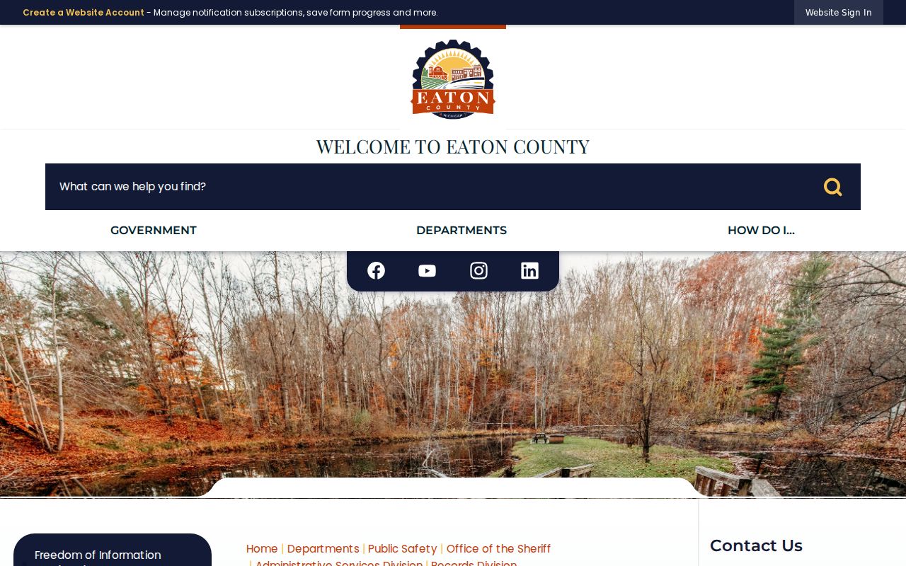 Eaton County criminal records Sheriff Records Division