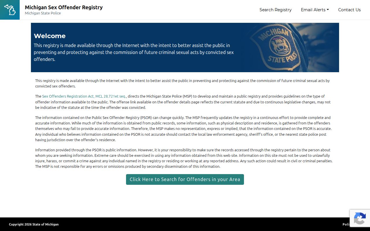 Eaton County sex offender lookup Michigan PSOR search
